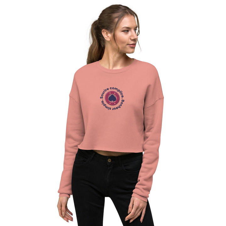 Crop top Rose O'Cœur brodé ( Sourire complice , Bonheur Simple ) - O'coeur Shop 