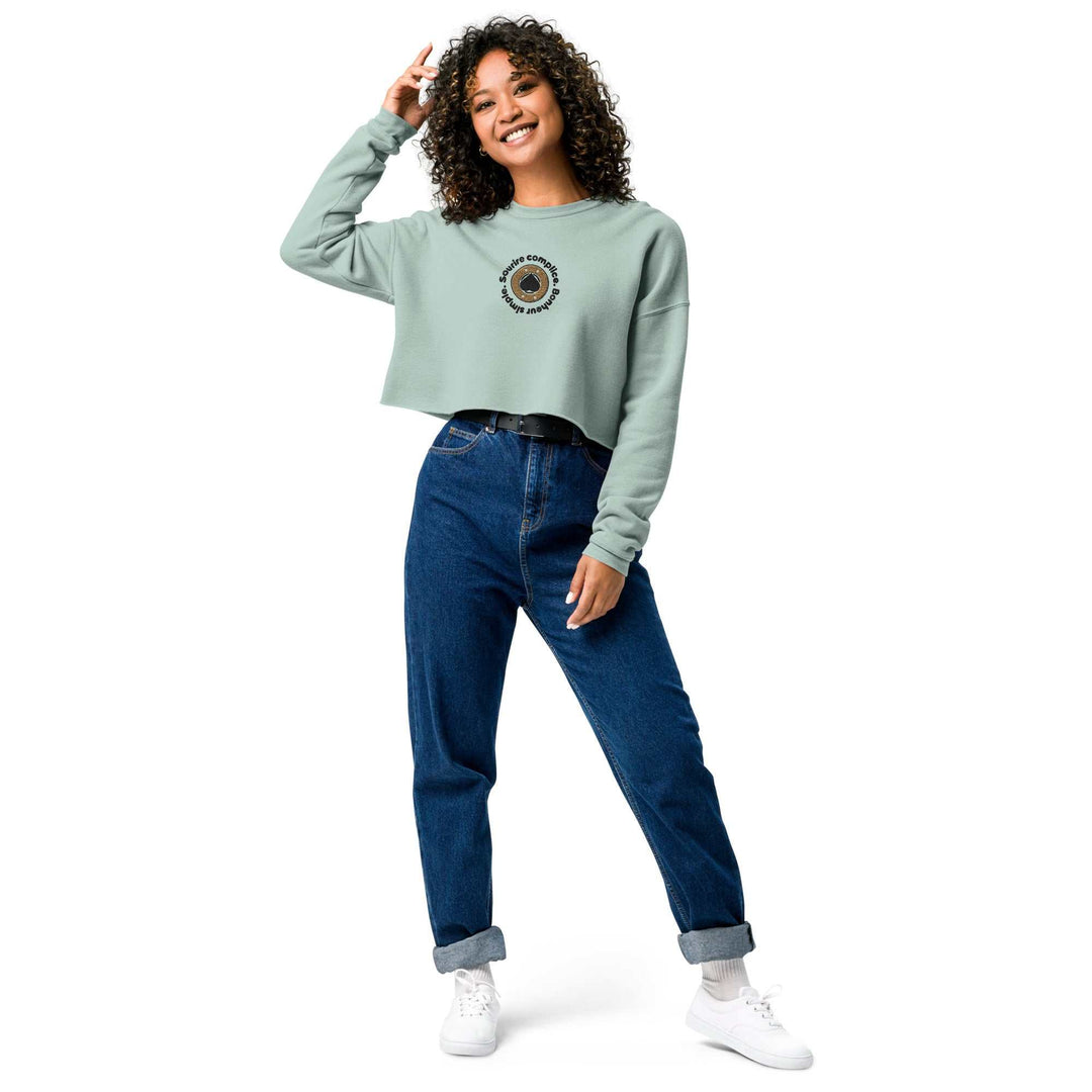 Crop top Vert Brodé O'Cœur  ( Sourire complice , Bonheur Simple V2 ) - O'coeur Shop 